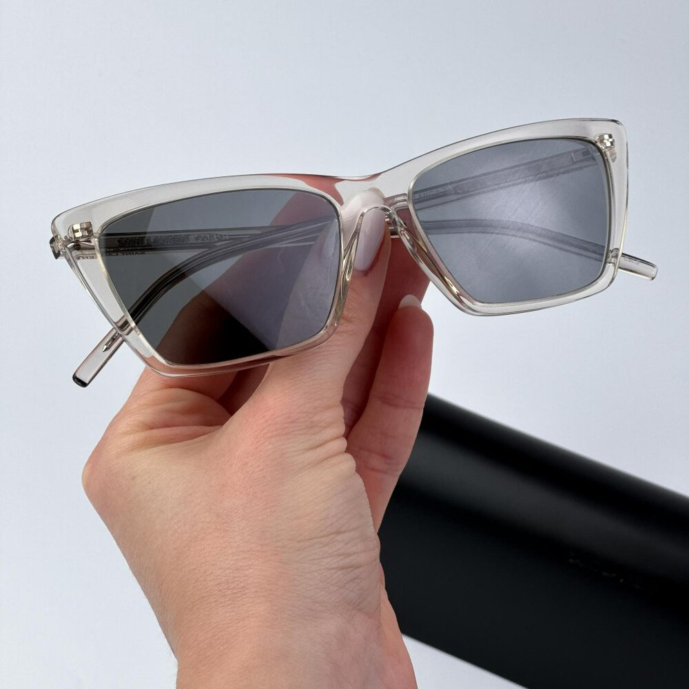 Saint Laurent SL737 MICA THIN 004 Women BRAND NEW Sunglasses Transparent Beige